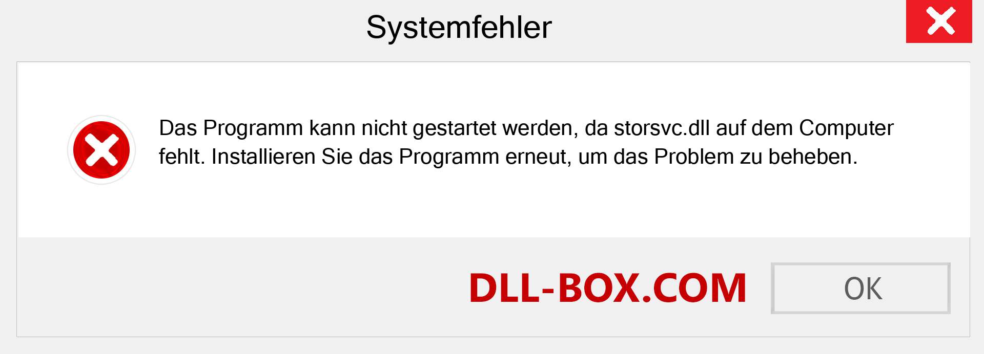 storsvc.dll-Datei fehlt?. Download für Windows 7, 8, 10 - Fix storsvc dll Missing Error unter Windows, Fotos, Bildern