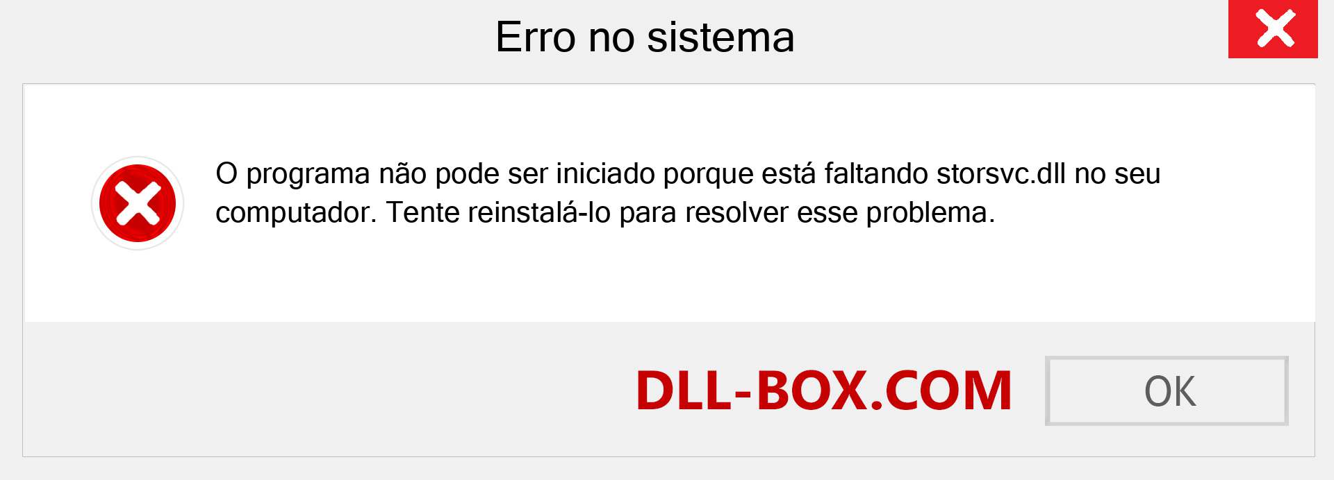 Arquivo storsvc.dll ausente ?. Download para Windows 7, 8, 10 - Correção de erro ausente storsvc dll no Windows, fotos, imagens