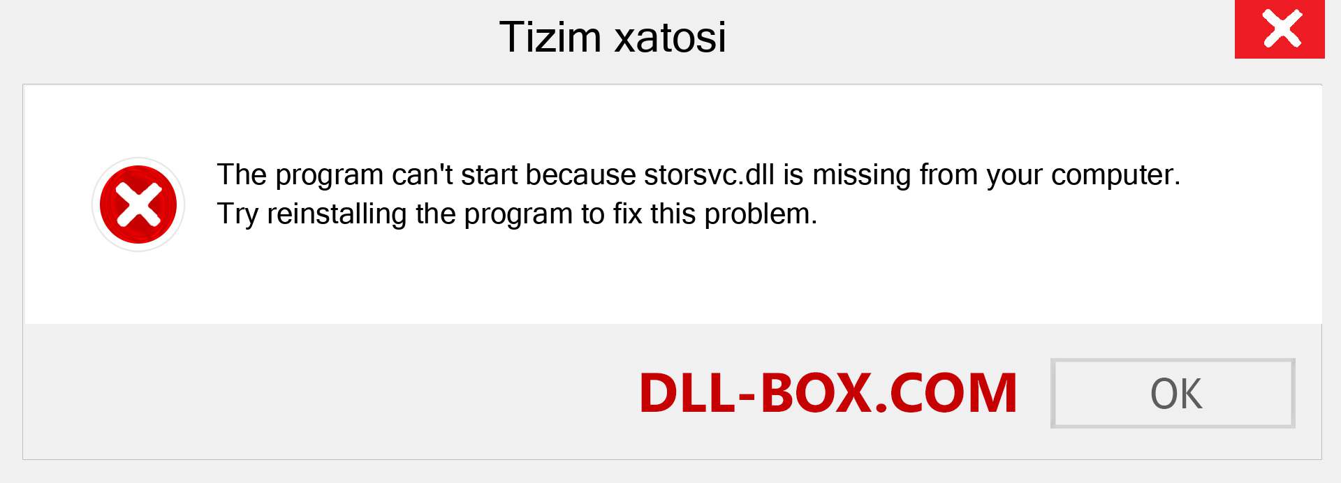 storsvc.dll fayli yo'qolganmi?. Windows 7, 8, 10 uchun yuklab olish - Windowsda storsvc dll etishmayotgan xatoni tuzating, rasmlar, rasmlar